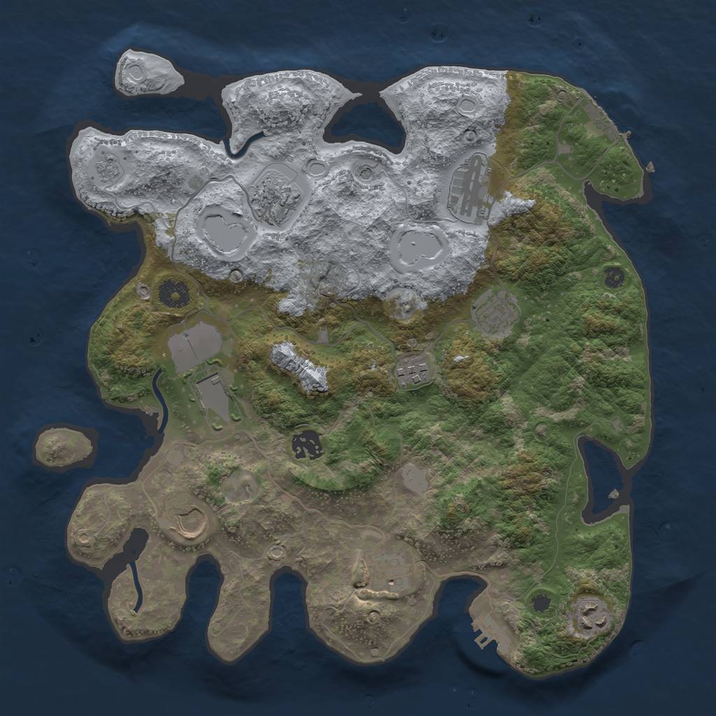 Rust Map: Procedural Map, Size: 3500, Seed: 3428745, 18 Monuments