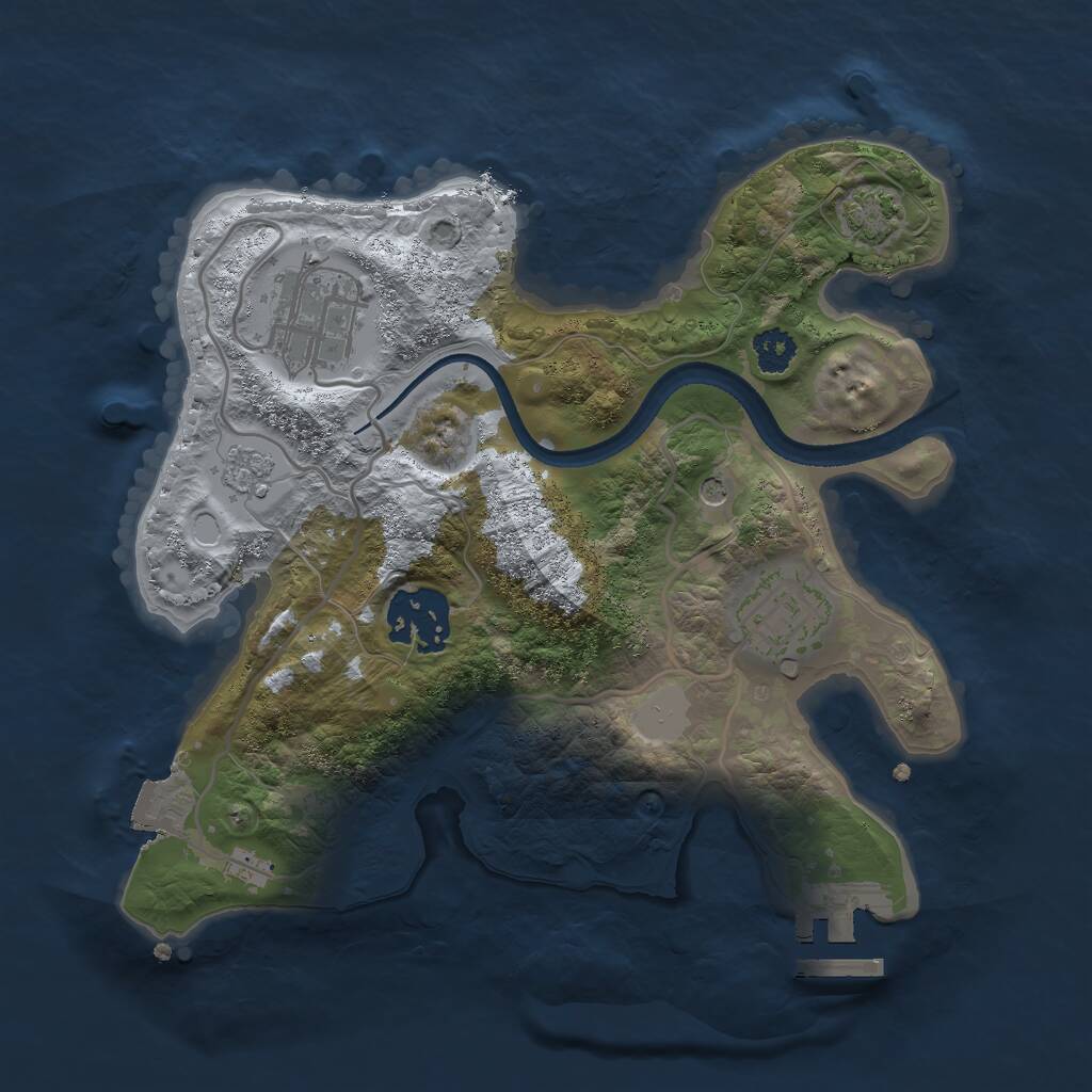 Rust Map: Procedural Map, Size: 2500, Seed: 121314, 8 Monuments