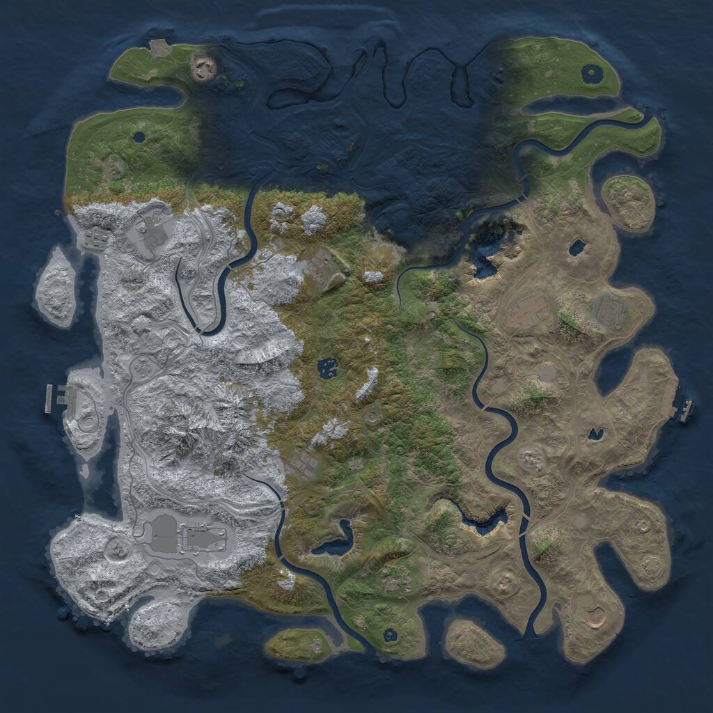 Rust Map: Procedural Map, Size: 5000, Seed: 21352, 17 Monuments