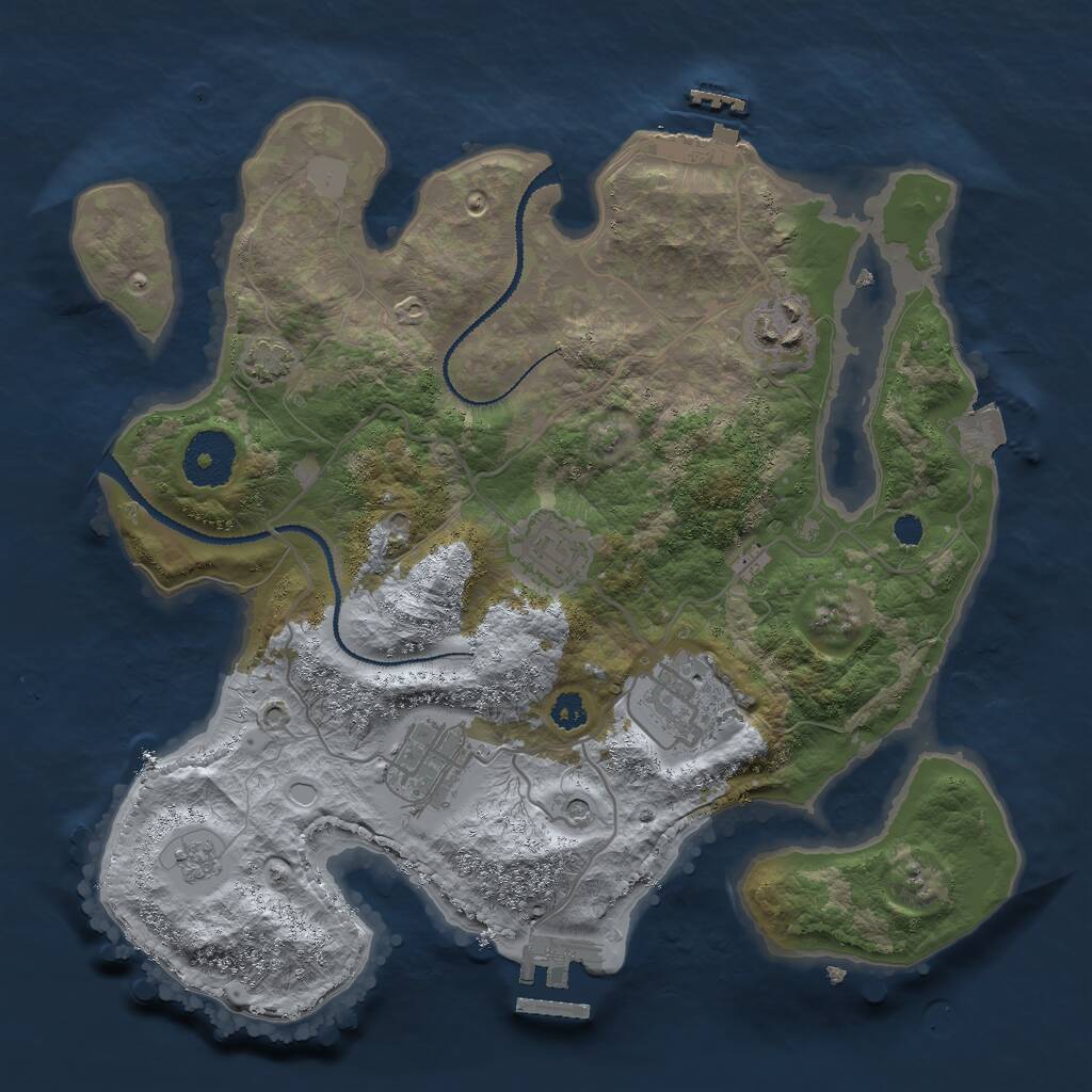 Rust Map: Procedural Map, Size: 2999, Seed: 2147483647, 10 Monuments