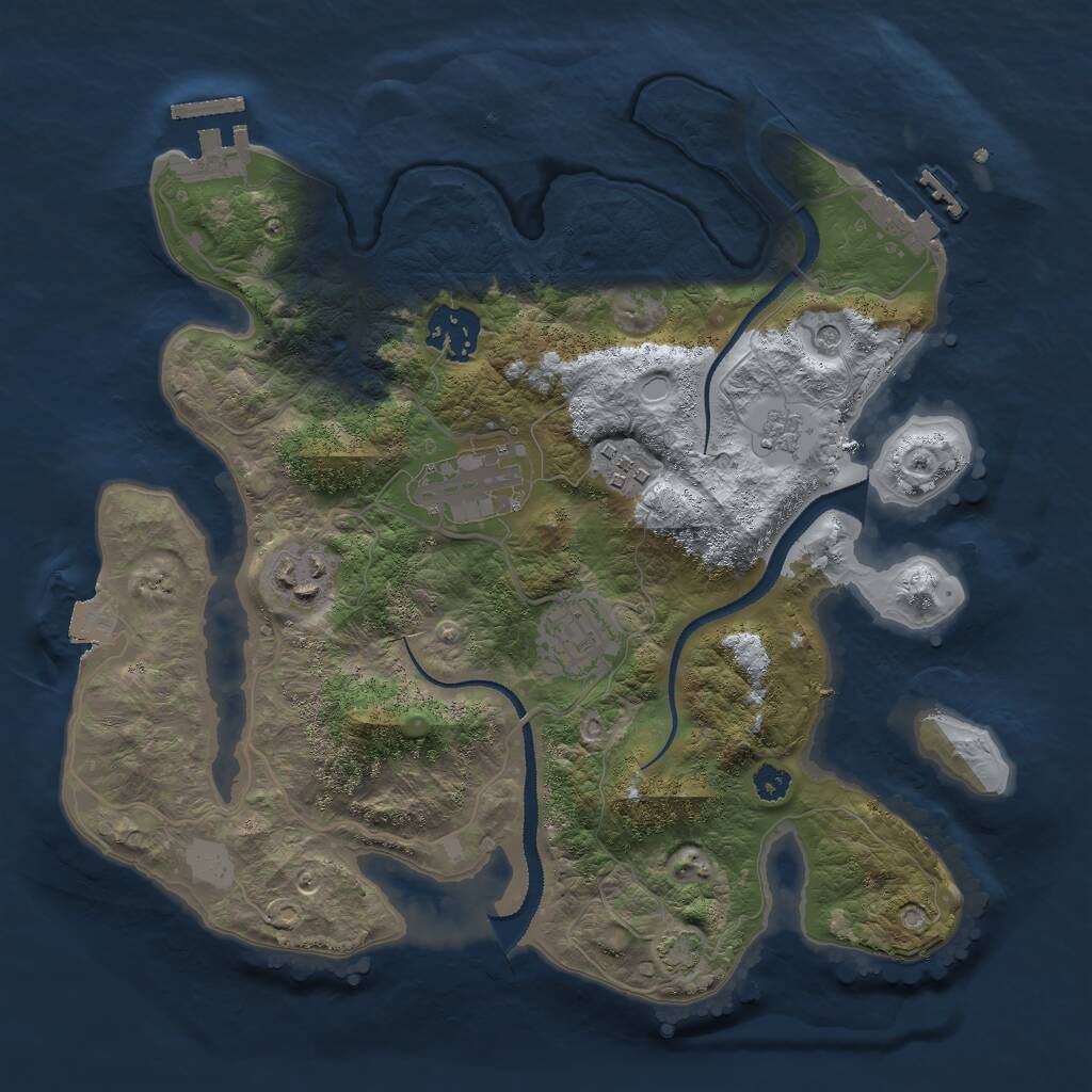 Rust Map: Procedural Map, Size: 3000, Seed: 93676, 11 Monuments
