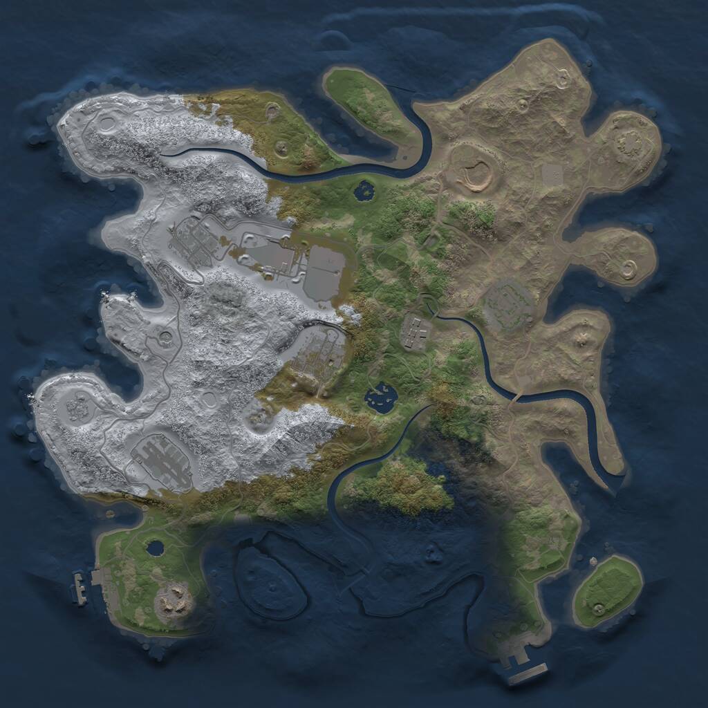 Rust Map: Procedural Map, Size: 3500, Seed: 82647502, 15 Monuments