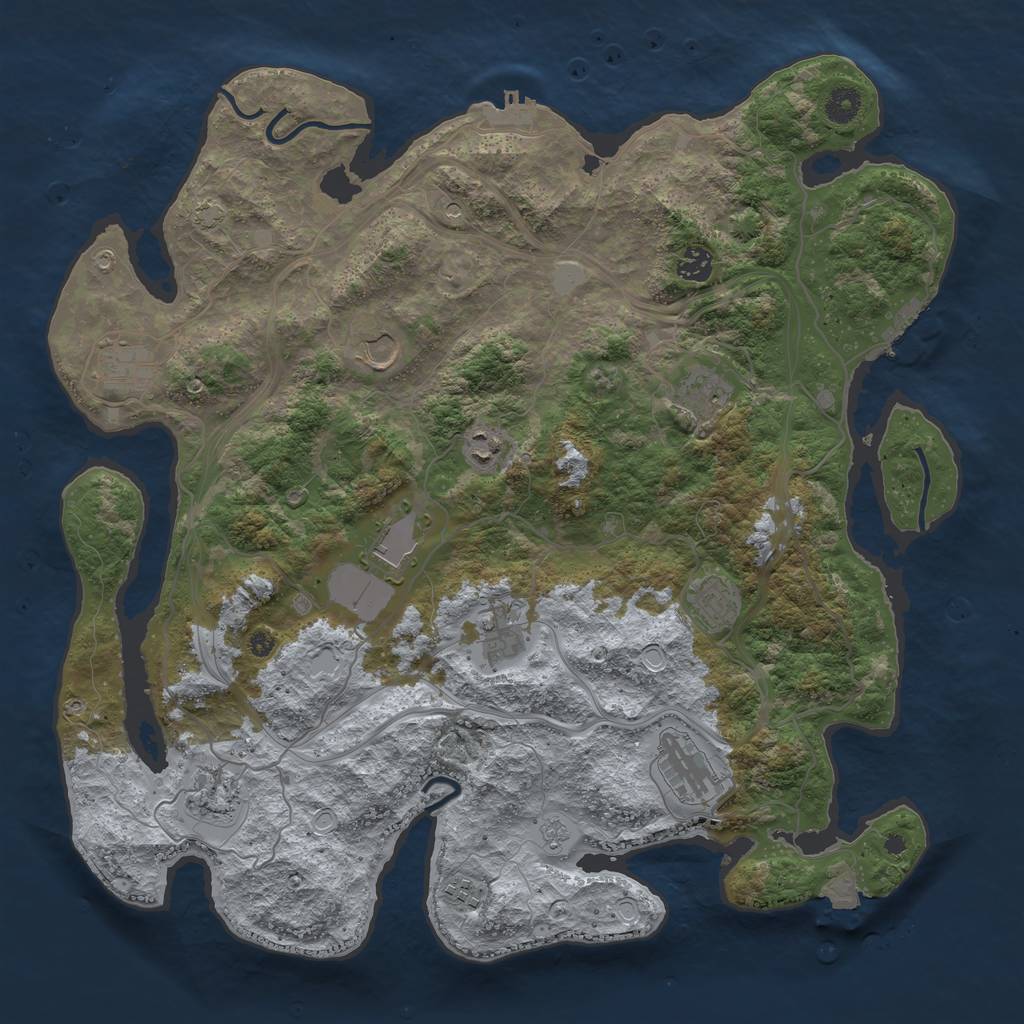 Rust Map: Procedural Map, Size: 4250, Seed: 311011964, 19 Monuments