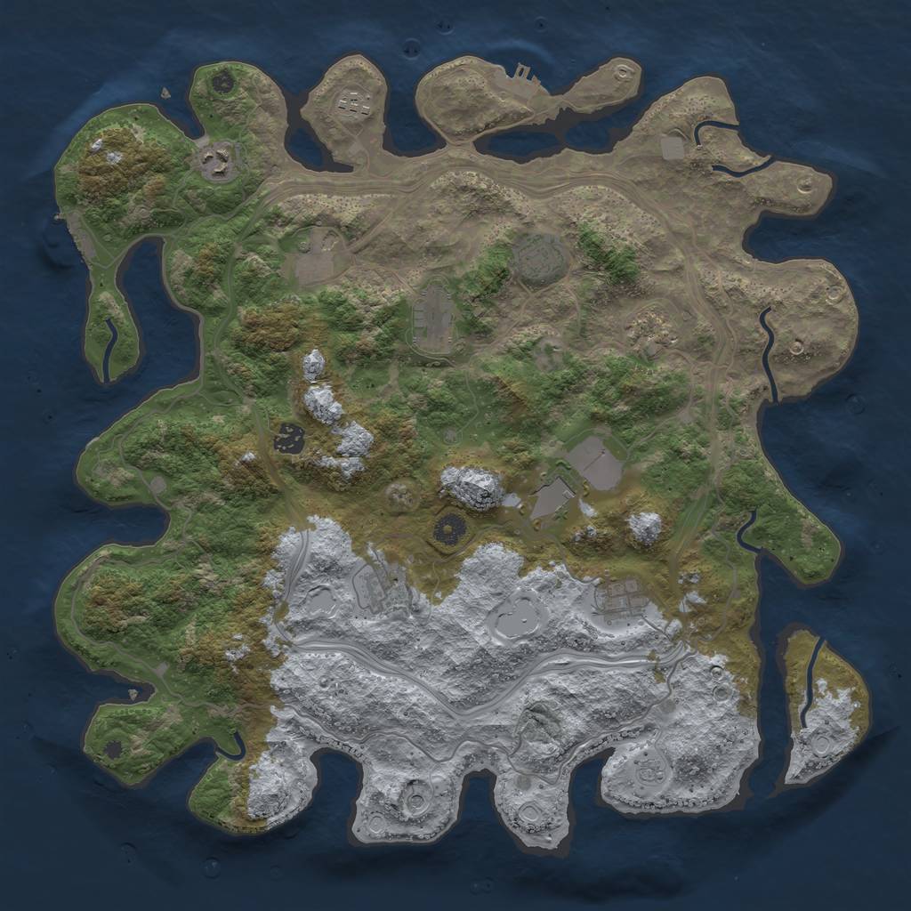 Rust Map: Procedural Map, Size: 4300, Seed: 123578, 19 Monuments