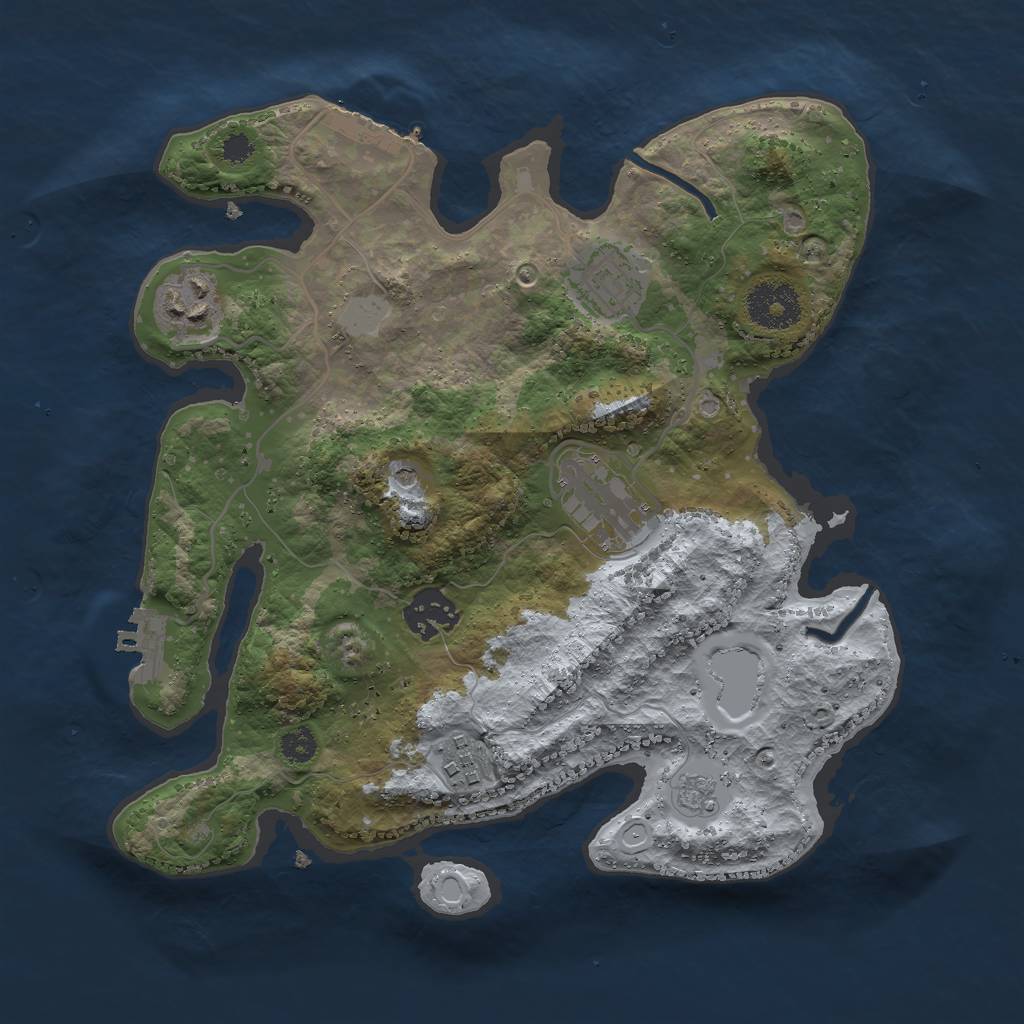 Rust Map: Procedural Map, Size: 3000, Seed: 1896812814, 14 Monuments
