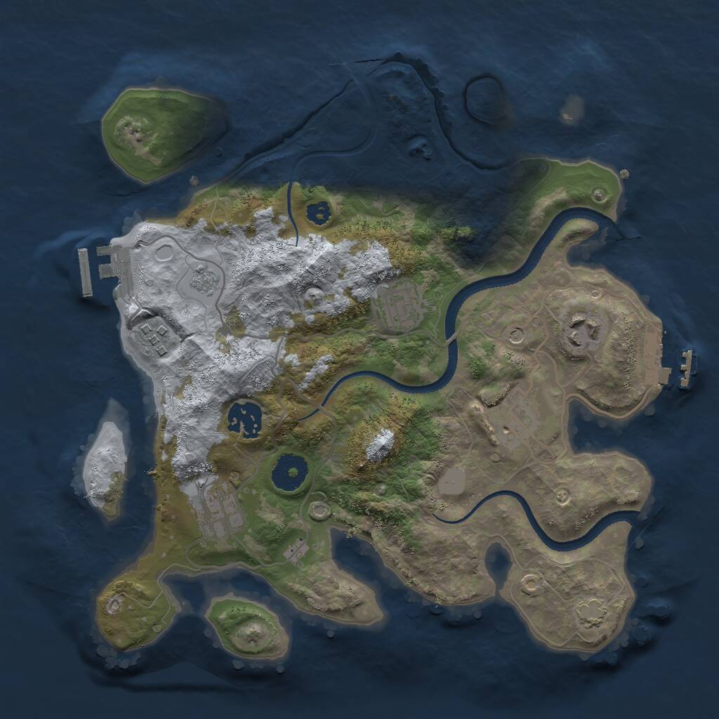 Rust Map: Procedural Map, Size: 3000, Seed: 4601872, 12 Monuments