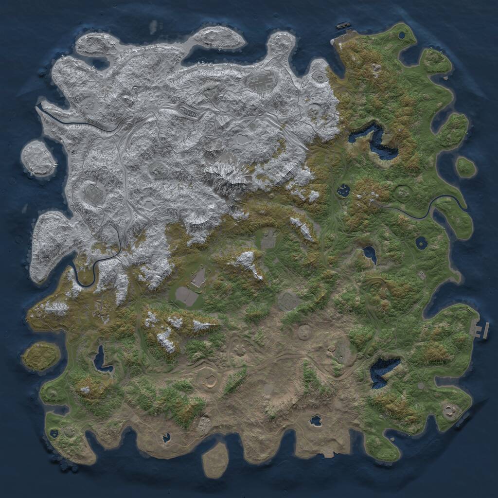 Rust Map: Procedural Map, Size: 6000, Seed: 176565542, 17 Monuments