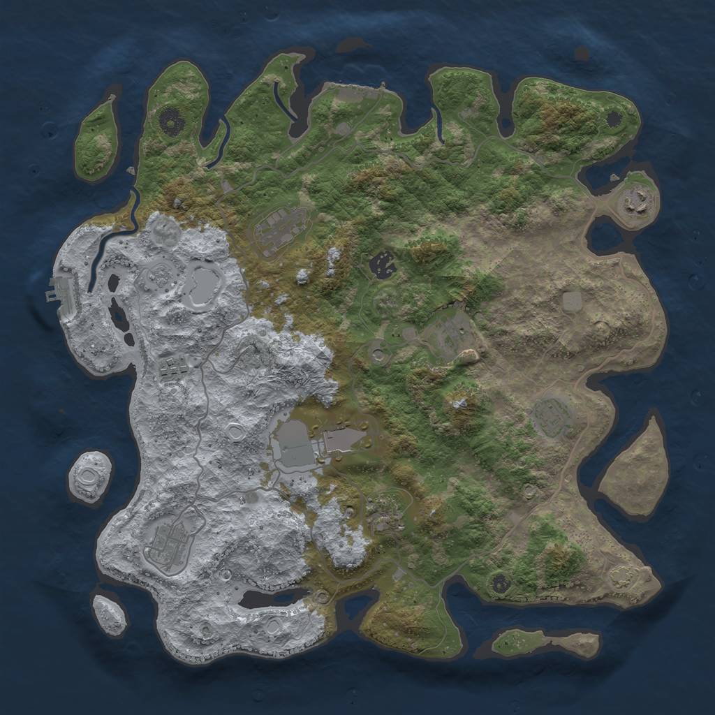 Rust Map: Procedural Map, Size: 4000, Seed: 233216762, 17 Monuments
