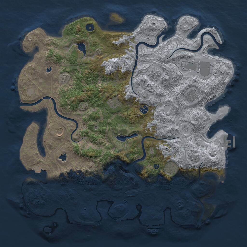 Rust Map: Procedural Map, Size: 4500, Seed: 29760045, 14 Monuments