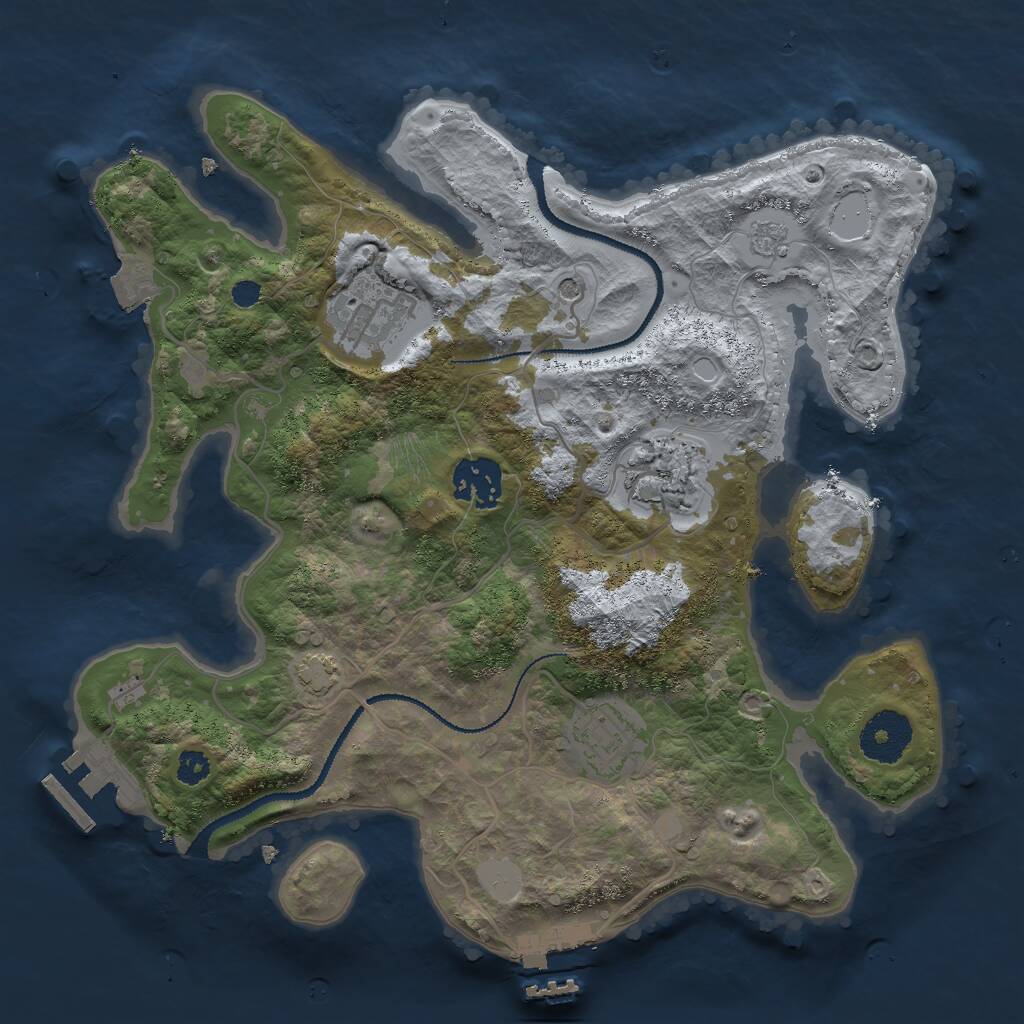 Rust Map: Procedural Map, Size: 3000, Seed: 111517729, 10 Monuments