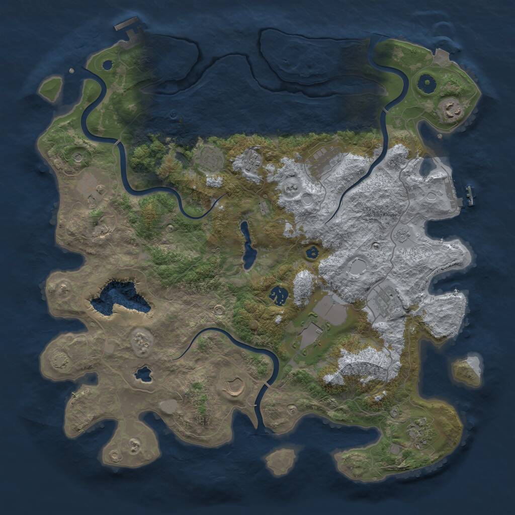 Rust Map: Procedural Map, Size: 4200, Seed: 1841420401, 16 Monuments