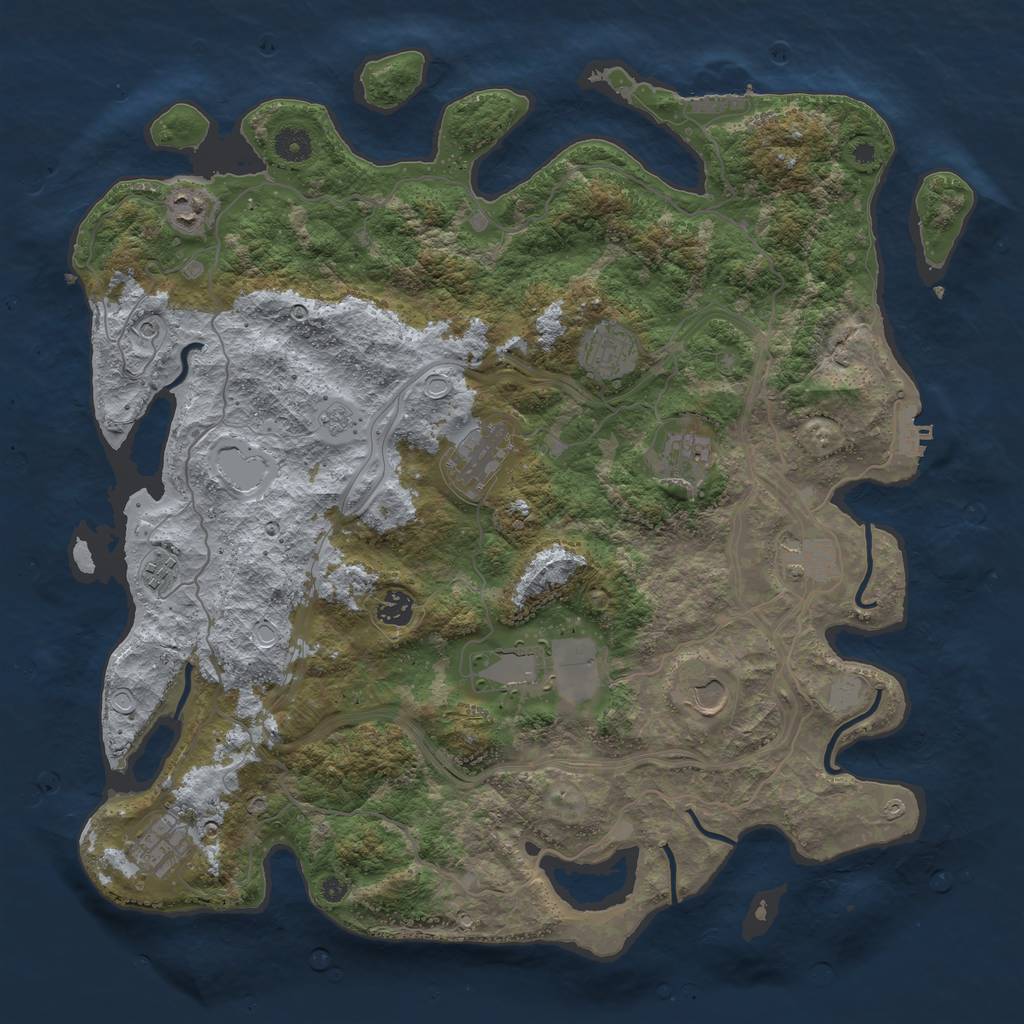 Rust Map: Procedural Map, Size: 4250, Seed: 532881374, 19 Monuments