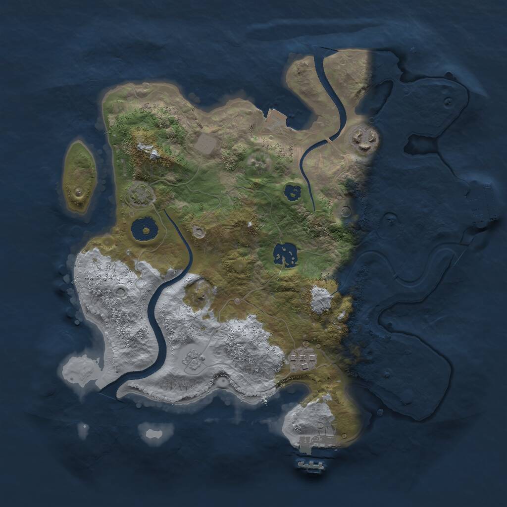 Rust Map: Procedural Map, Size: 3000, Seed: 8541036, 9 Monuments