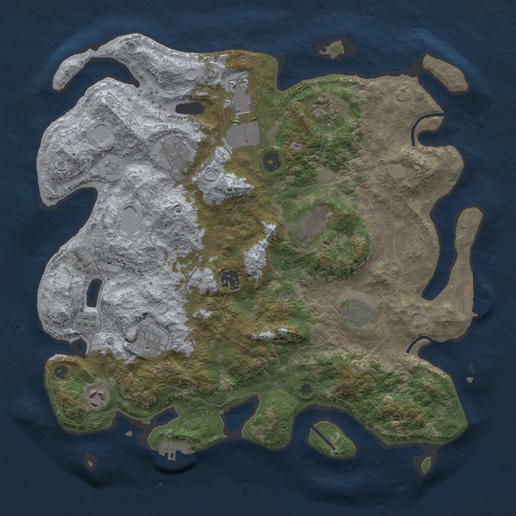 Rust Map: Procedural Map, Size: 4000, Seed: 356310816, 17 Monuments