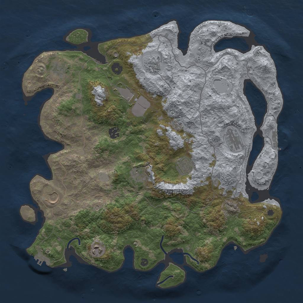Rust Map: Procedural Map, Size: 4000, Seed: 175735743, 17 Monuments