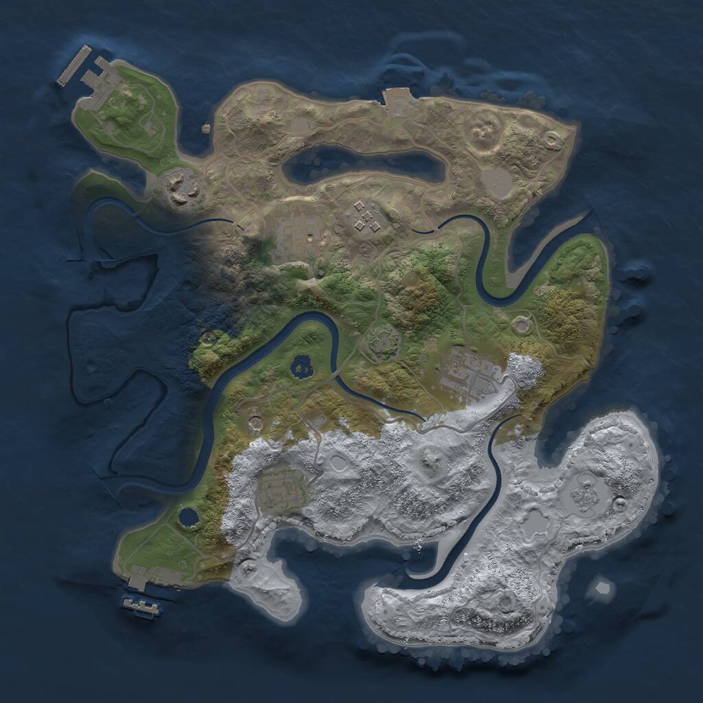 Rust Map: Procedural Map, Size: 3000, Seed: 1656858964, 11 Monuments