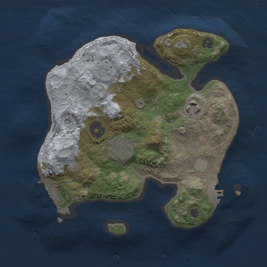 Rust Map: Procedural Map, Size: 2500, Seed: 1105, 11 Monuments