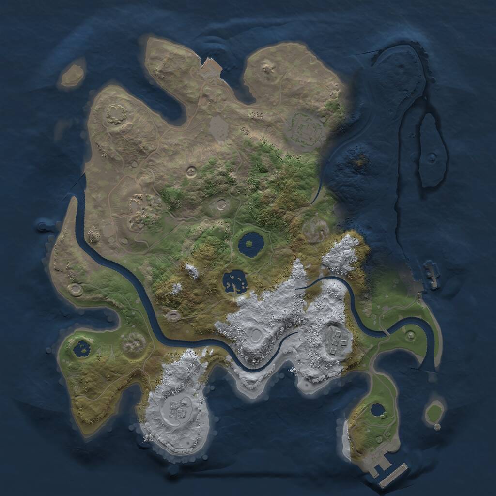 Rust Map: Procedural Map, Size: 3000, Seed: 4706193, 10 Monuments