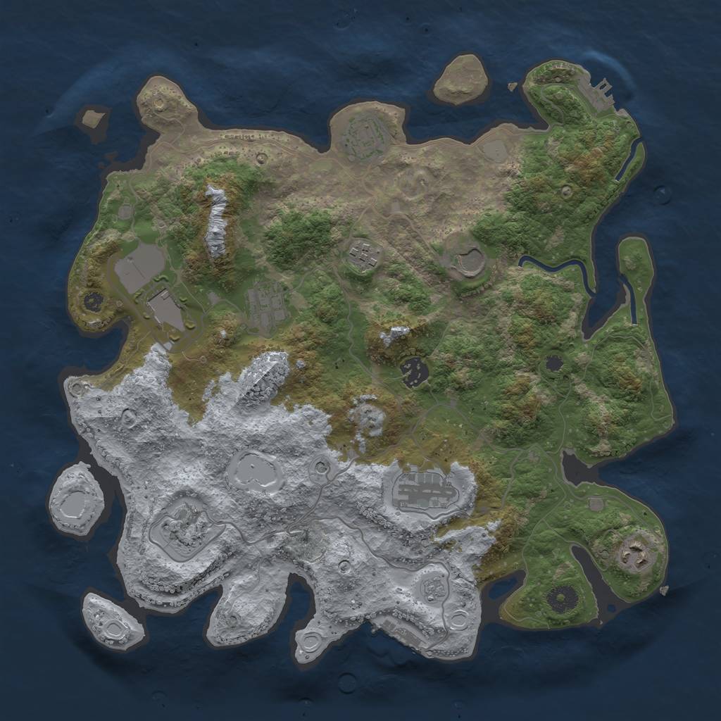 Rust Map: Procedural Map, Size: 3750, Seed: 234245218, 18 Monuments