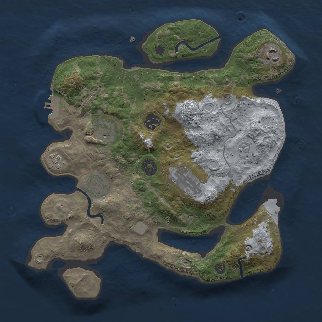 Rust Map: Procedural Map, Size: 3000, Seed: 67355, 14 Monuments