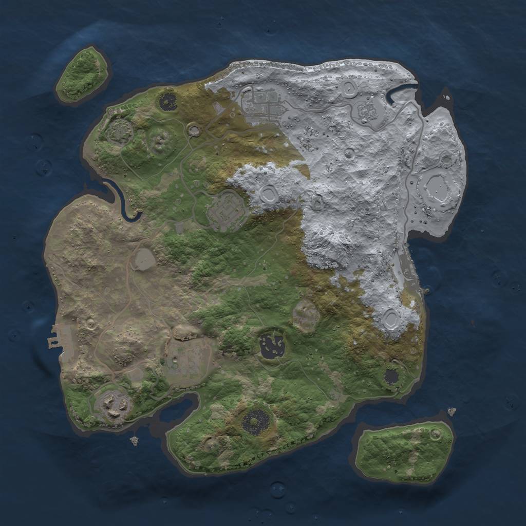 Rust Map: Procedural Map, Size: 3000, Seed: 30737, 12 Monuments
