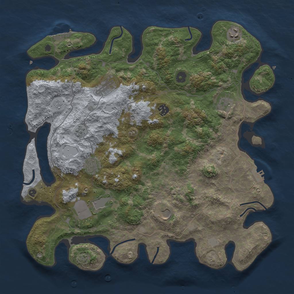 Rust Map: Procedural Map, Size: 4000, Seed: 9828138, 16 Monuments
