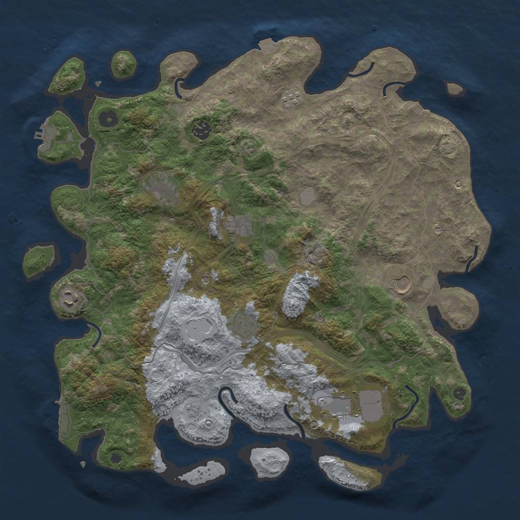 Rust Map: Procedural Map, Size: 4250, Seed: 1108851035, 16 Monuments