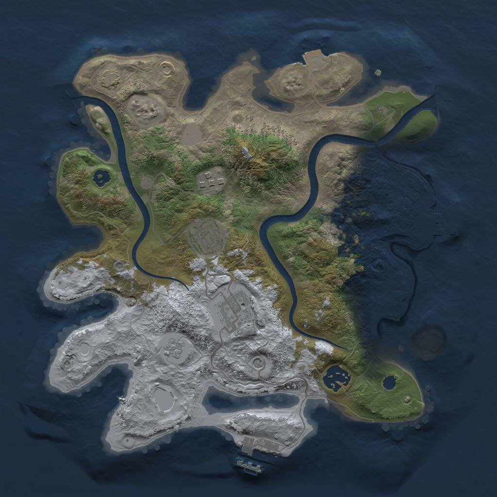 Rust Map: Procedural Map, Size: 3000, Seed: 1372965750, 10 Monuments