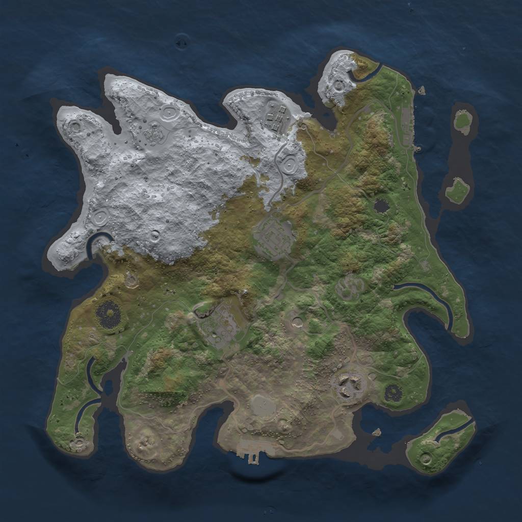 Rust Map: Procedural Map, Size: 3000, Seed: 26563, 11 Monuments