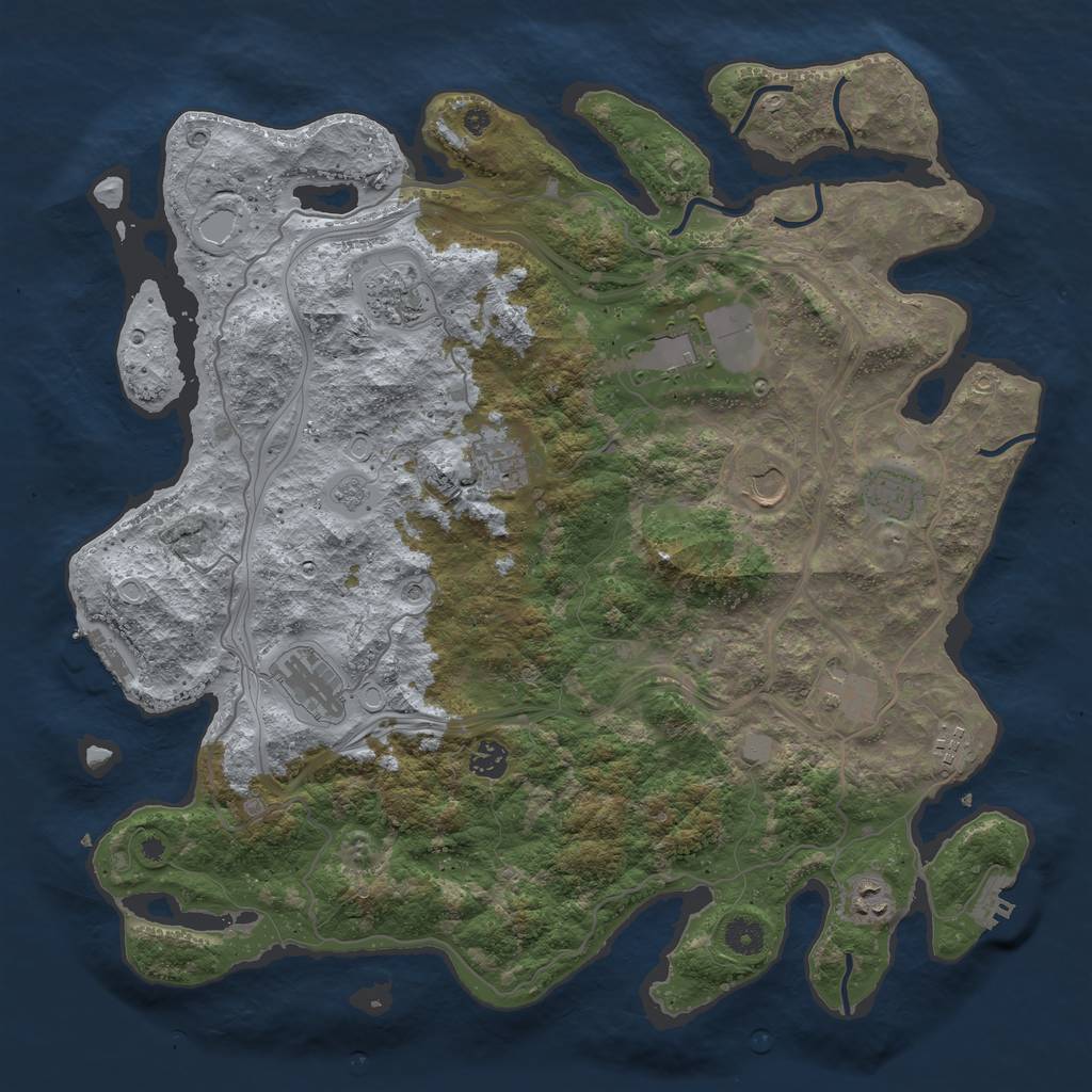 Rust Map: Procedural Map, Size: 4250, Seed: 998019, 17 Monuments