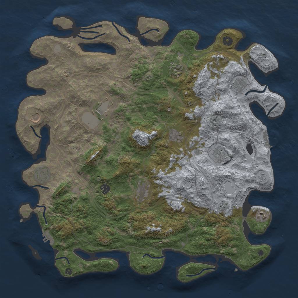 Rust Map: Procedural Map, Size: 4500, Seed: 595955, 20 Monuments