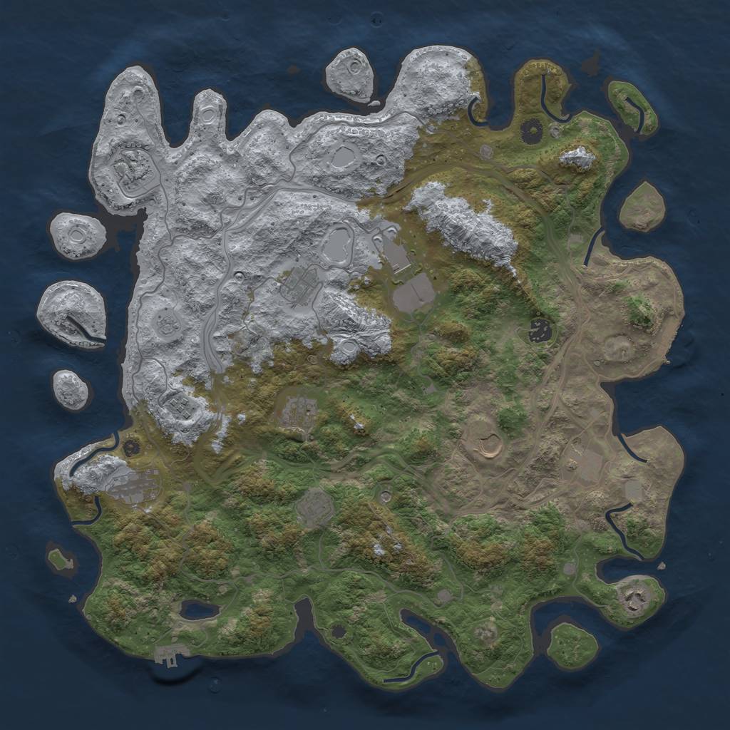 Rust Map: Procedural Map, Size: 4500, Seed: 372203629, 18 Monuments
