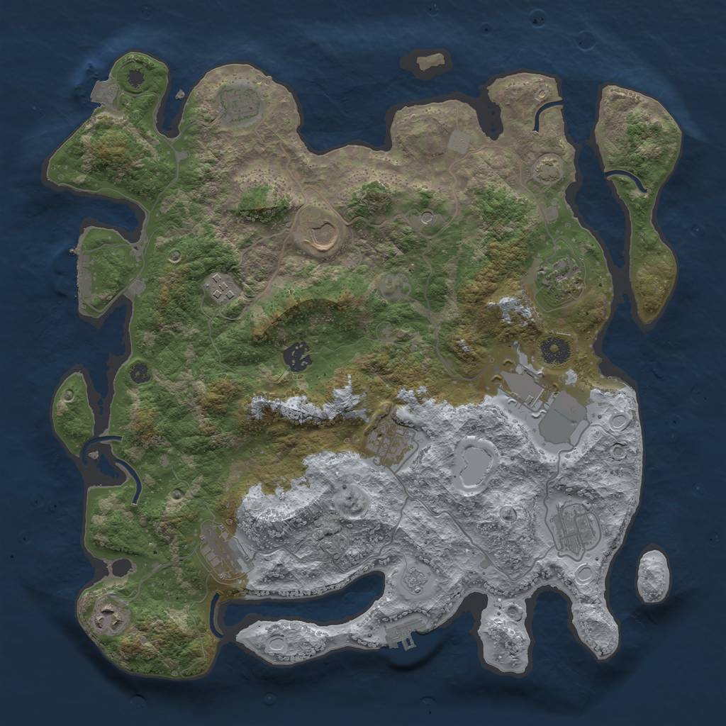 Rust Map: Procedural Map, Size: 3800, Seed: 24901, 18 Monuments