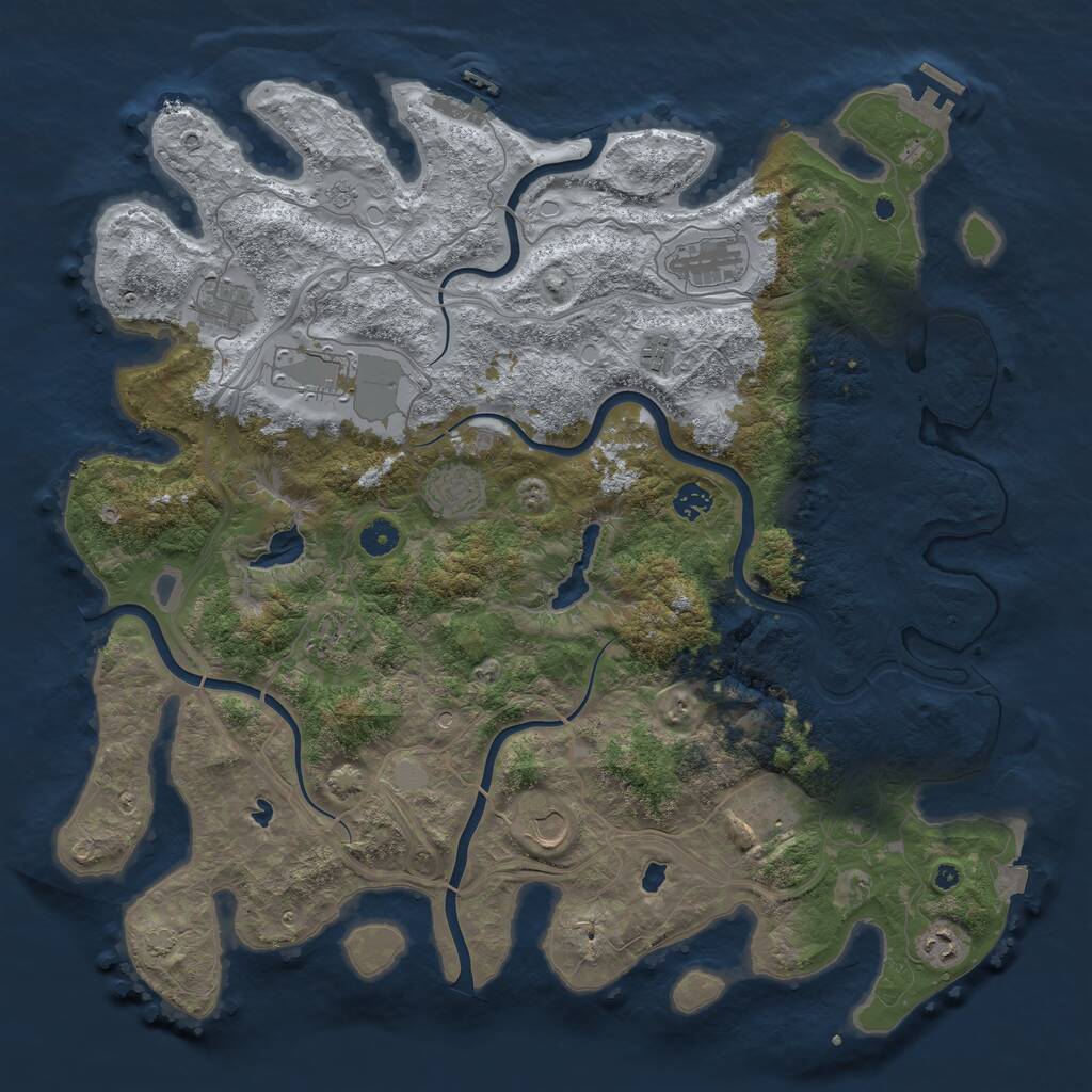 Rust Map: Procedural Map, Size: 4500, Seed: 2014941522, 16 Monuments