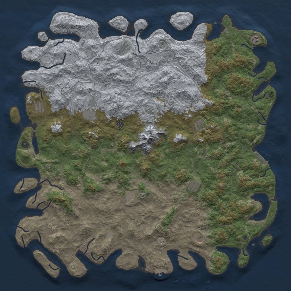 Rust Map: Procedural Map, Size: 6000, Seed: 2281337, 19 Monuments