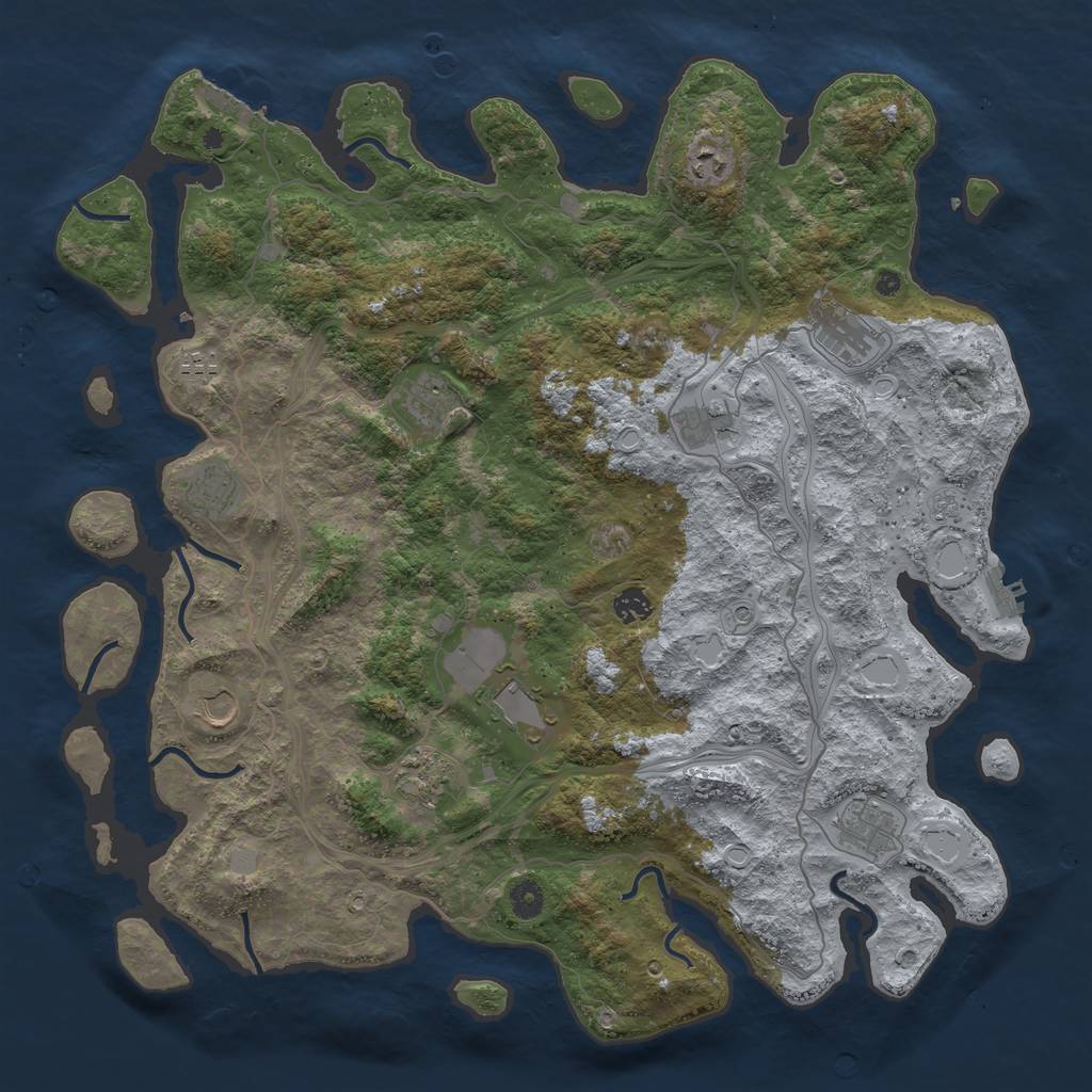 Rust Map: Procedural Map, Size: 4500, Seed: 152774893, 18 Monuments
