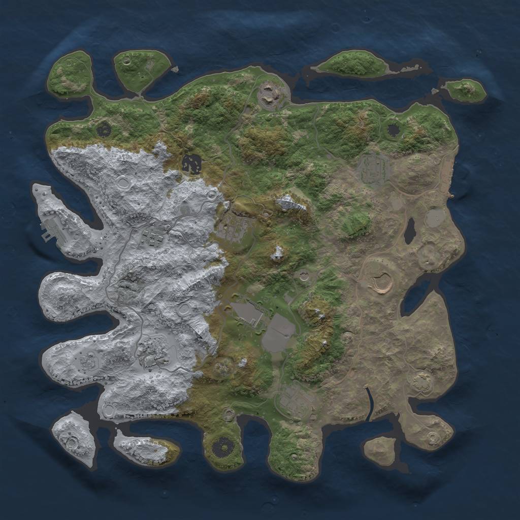 Rust Map: Procedural Map, Size: 3700, Seed: 1530041479, 17 Monuments