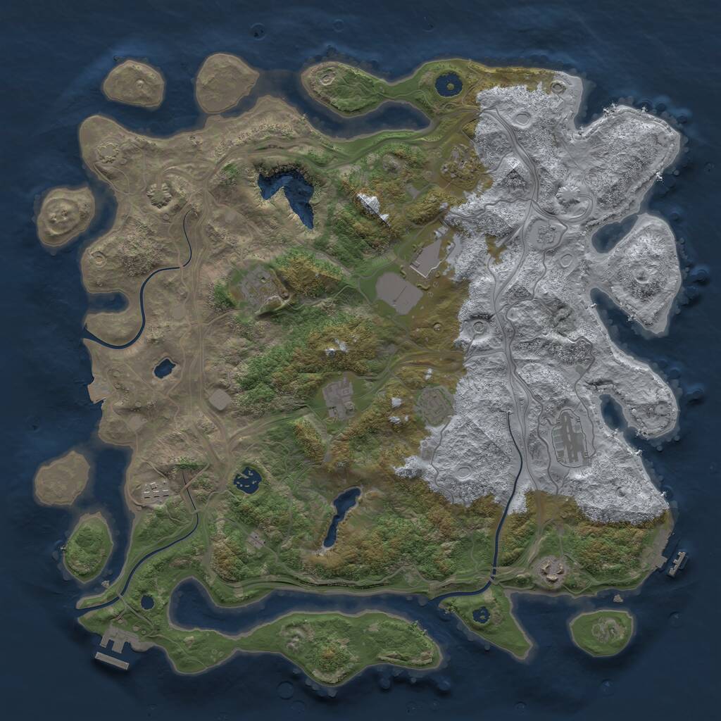 Rust Map: Procedural Map, Size: 4250, Seed: 6781831, 15 Monuments