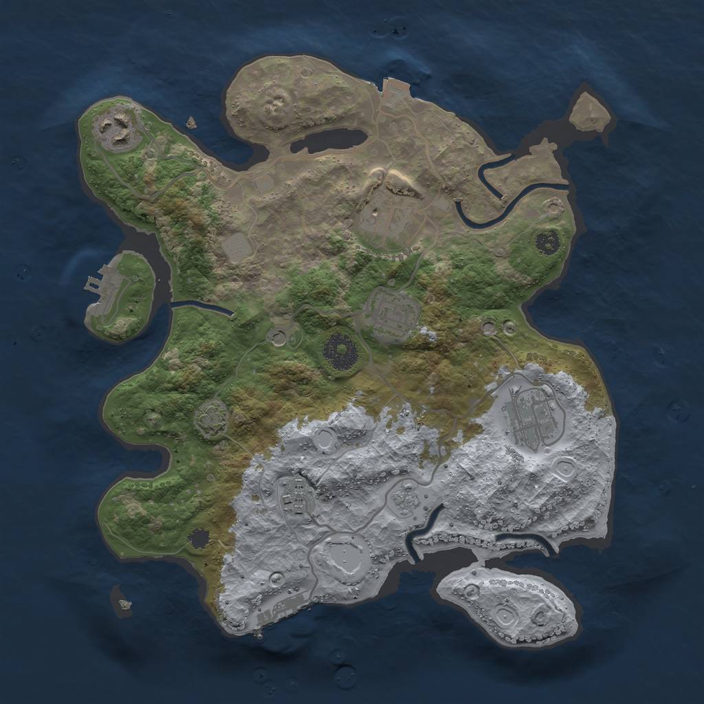 Rust Map: Procedural Map, Size: 3000, Seed: 31010821, 13 Monuments