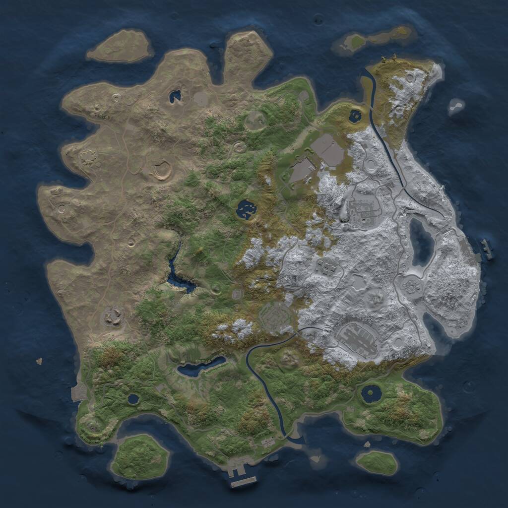 Rust Map: Procedural Map, Size: 4000, Seed: 789544, 14 Monuments