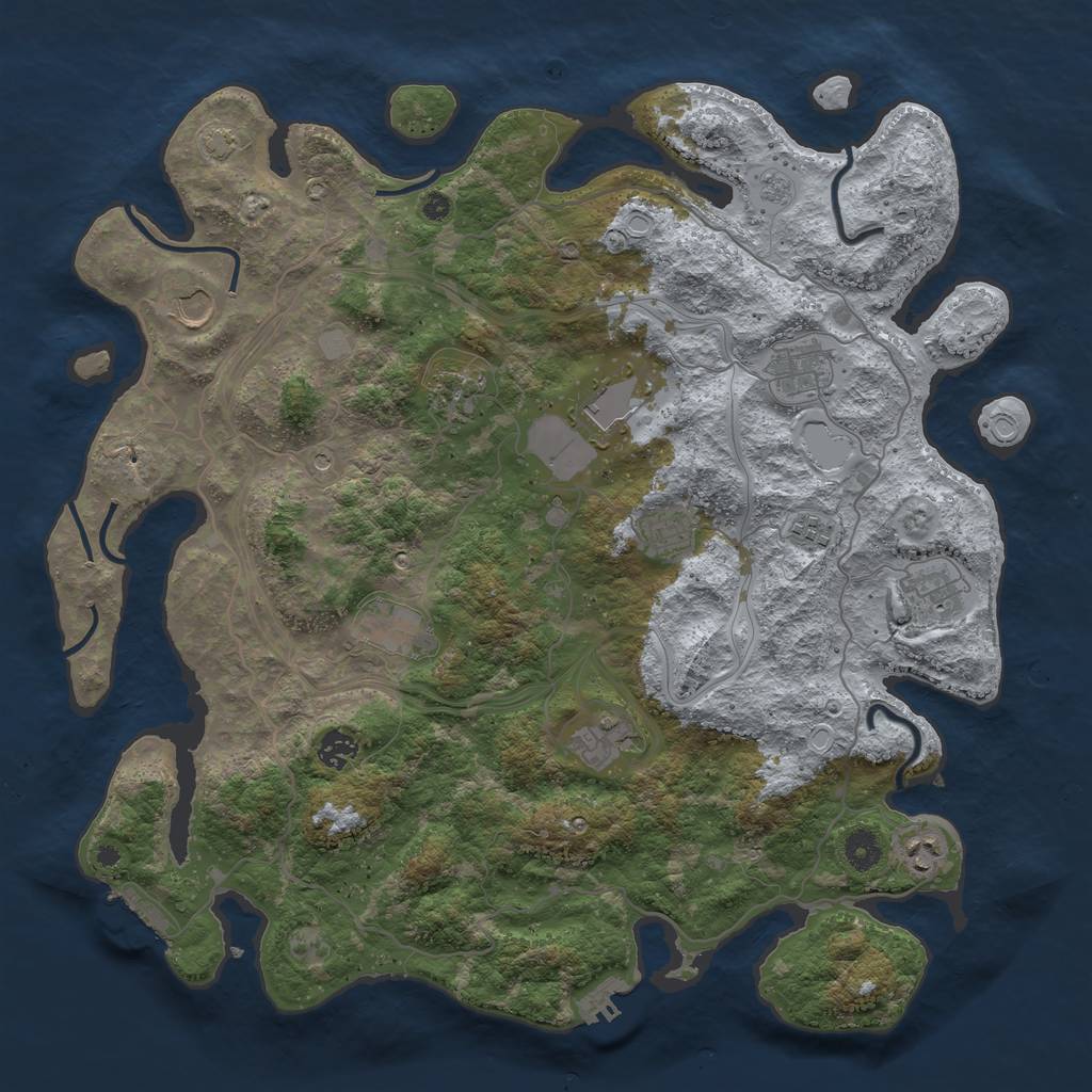 Rust Map: Procedural Map, Size: 4250, Seed: 987720978, 19 Monuments