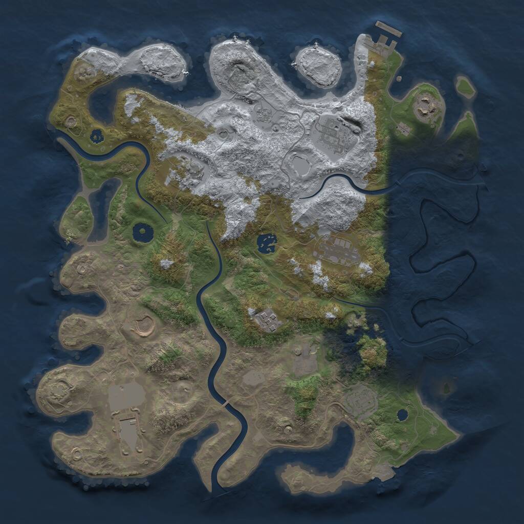 Rust Map: Procedural Map, Size: 3800, Seed: 240, 15 Monuments