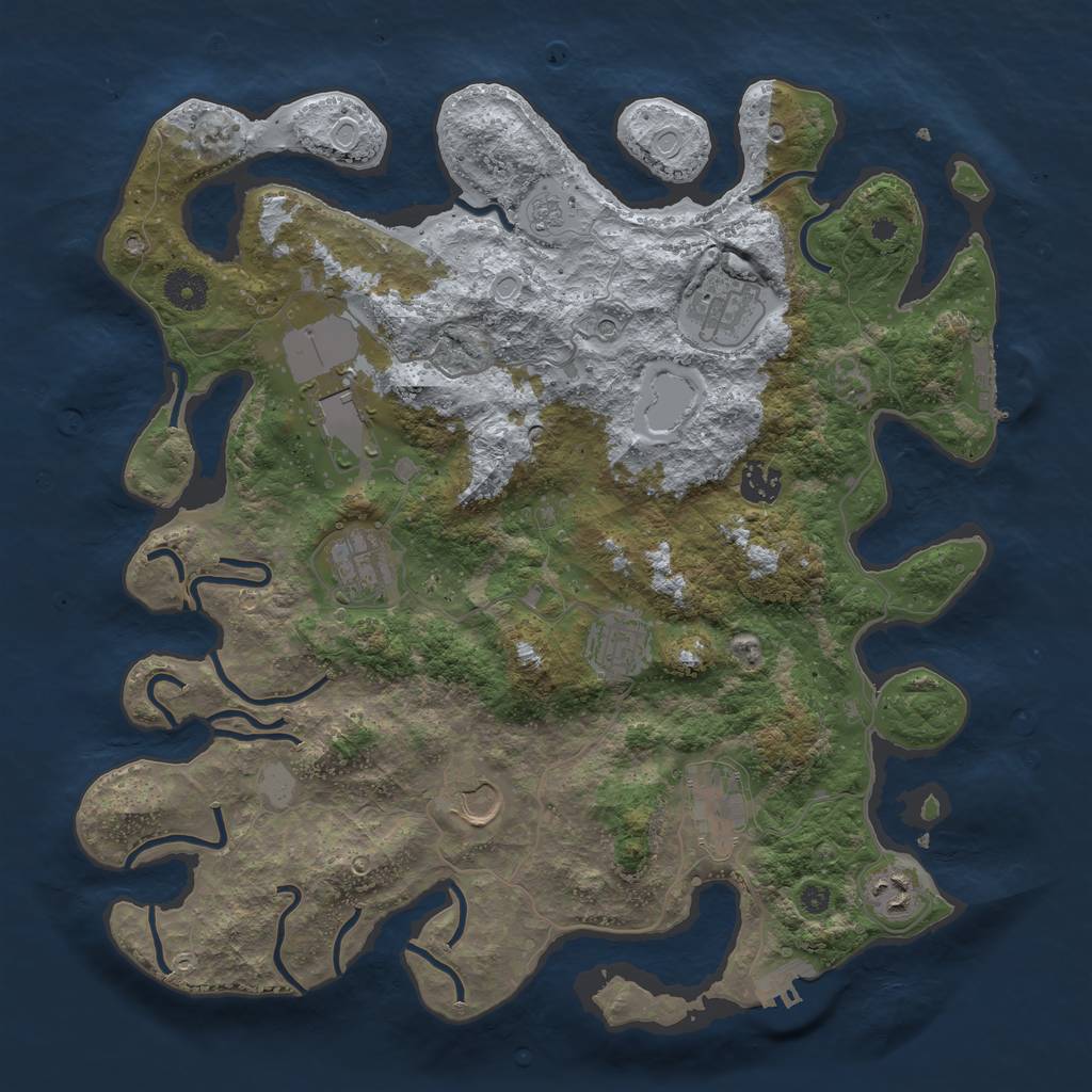 Rust Map: Procedural Map, Size: 3800, Seed: 240, 15 Monuments