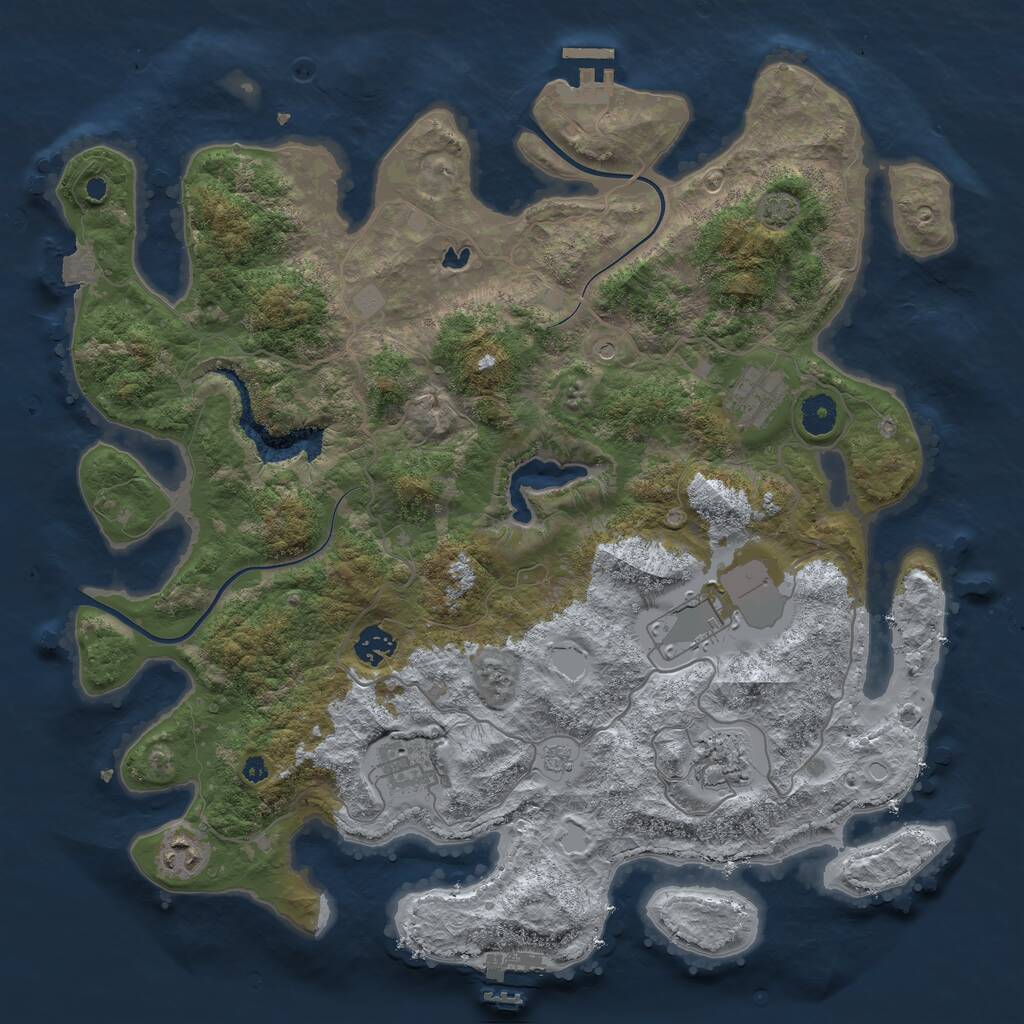 Rust Map: Procedural Map, Size: 4000, Seed: 1656858964, 12 Monuments