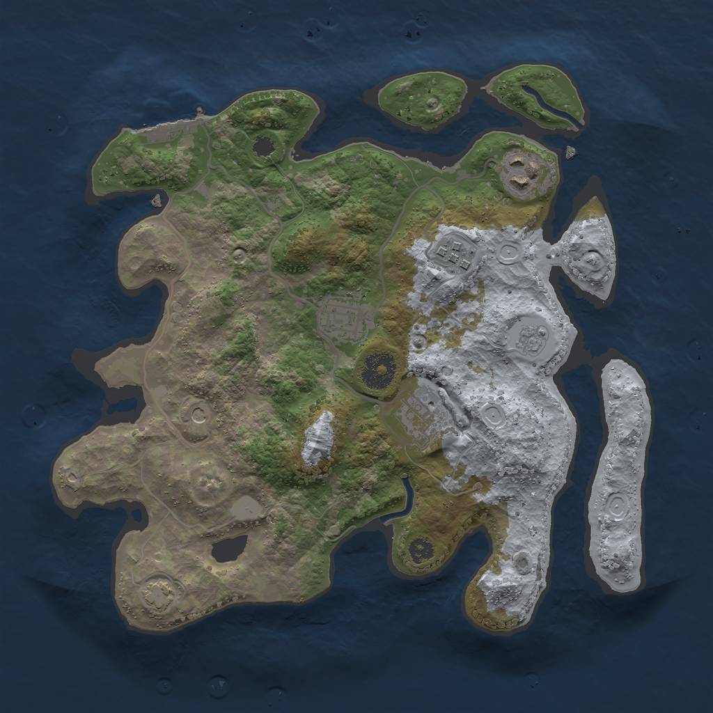 Rust Map: Procedural Map, Size: 3000, Seed: 8865522, 11 Monuments