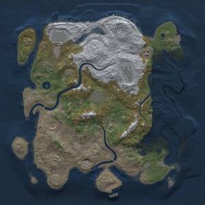 Thumbnail Rust Map: Procedural Map, Size: 3750, Seed: 30505953, 14 Monuments