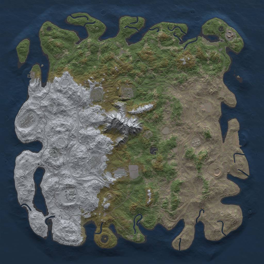 Rust Map: Procedural Map, Size: 5000, Seed: 9068969, 18 Monuments