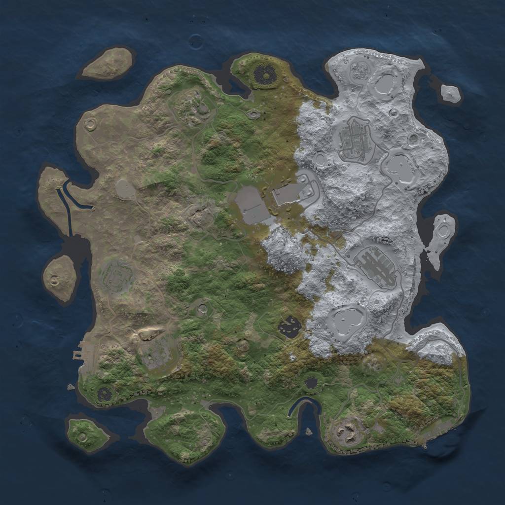 Rust Map: Procedural Map, Size: 3500, Seed: 64458465, 15 Monuments