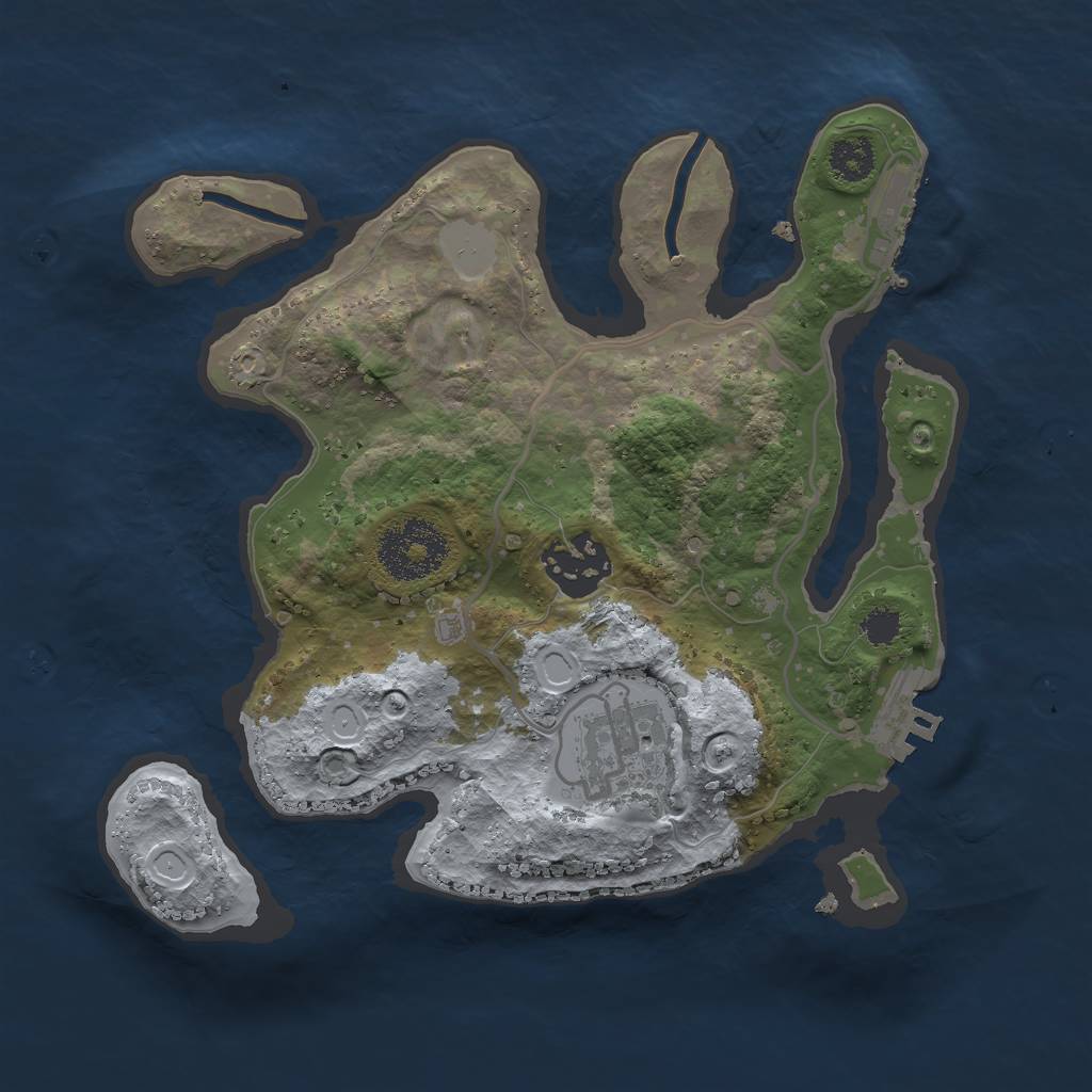 Rust Map: Procedural Map, Size: 2500, Seed: 1060426031, 7 Monuments