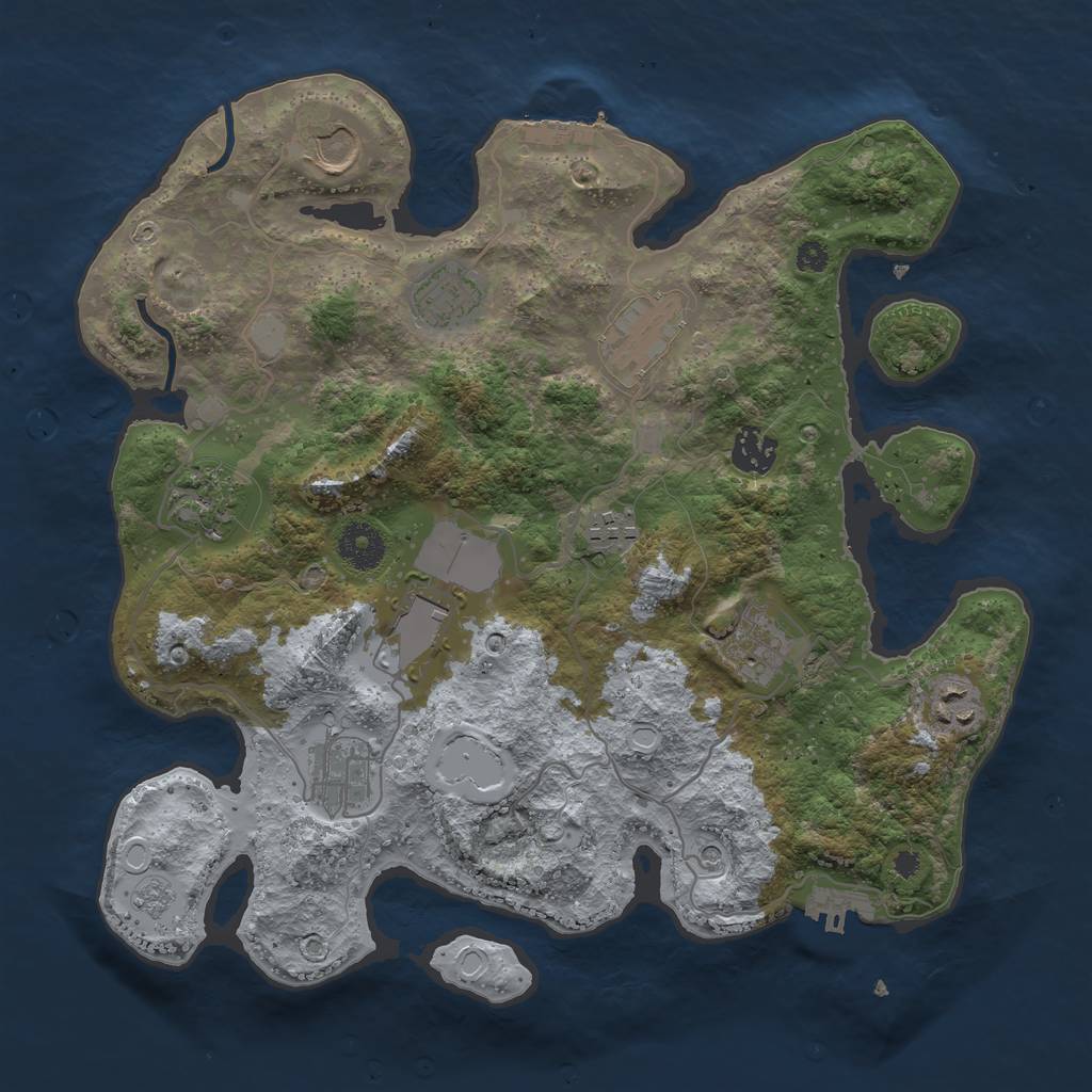 Rust Map: Procedural Map, Size: 3500, Seed: 273360522, 17 Monuments
